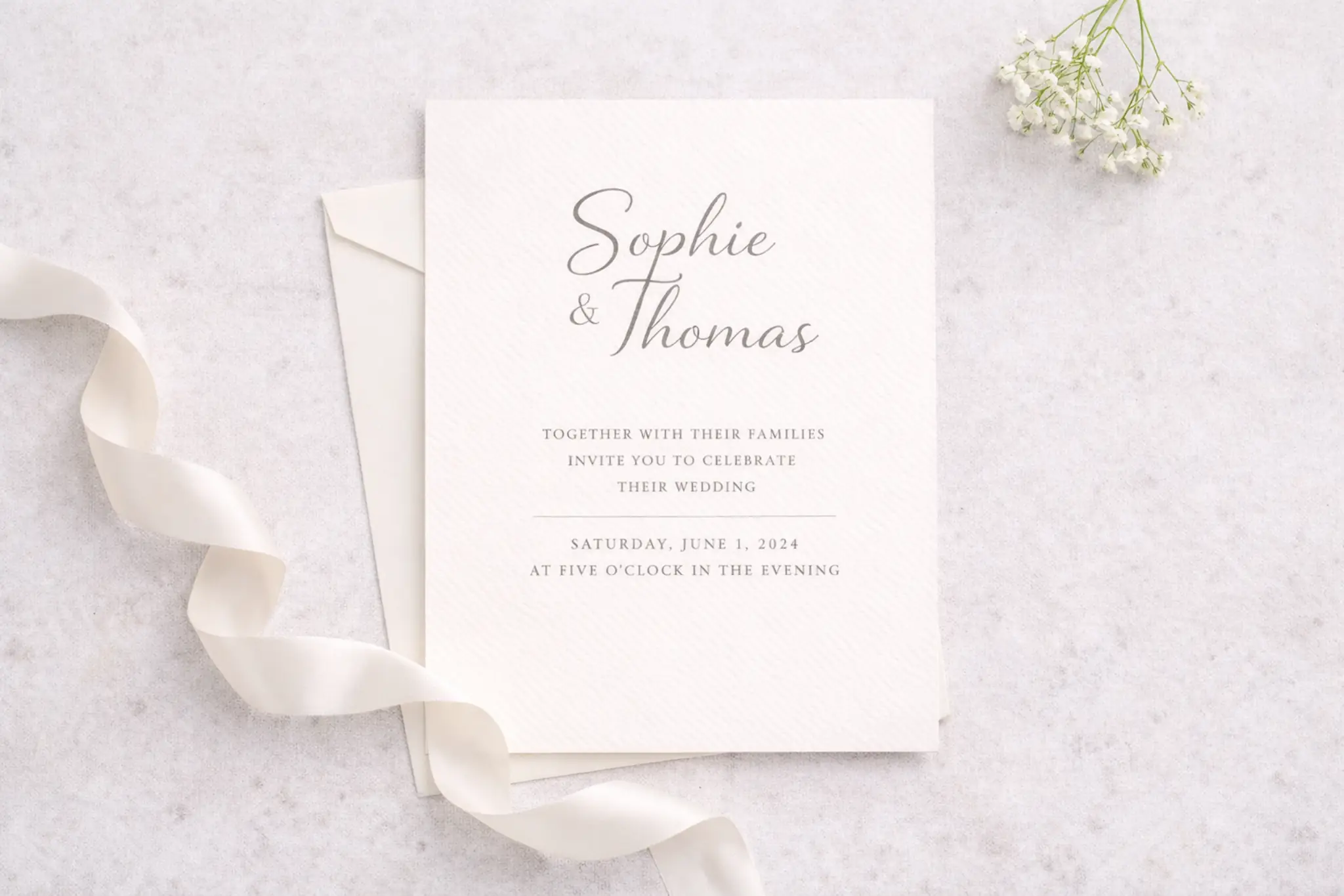 Our standard wedding invitations are printed in full color on premium cardstock, offering a perfect balance of quality, speed, and affordability. Available in popular sizes like 5" x 7", 4" x 6", 5.5" x 8.5", and 6" x 9", these invitations are ideal for clean, professional designs with fast turnaround options.