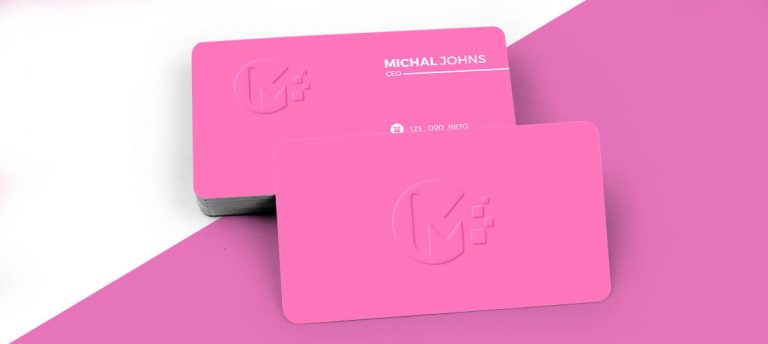 Embossed business cards