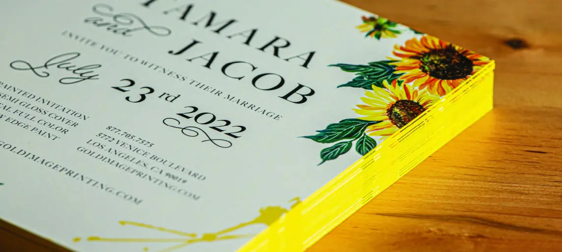 Edge Painted Wedding Invitations