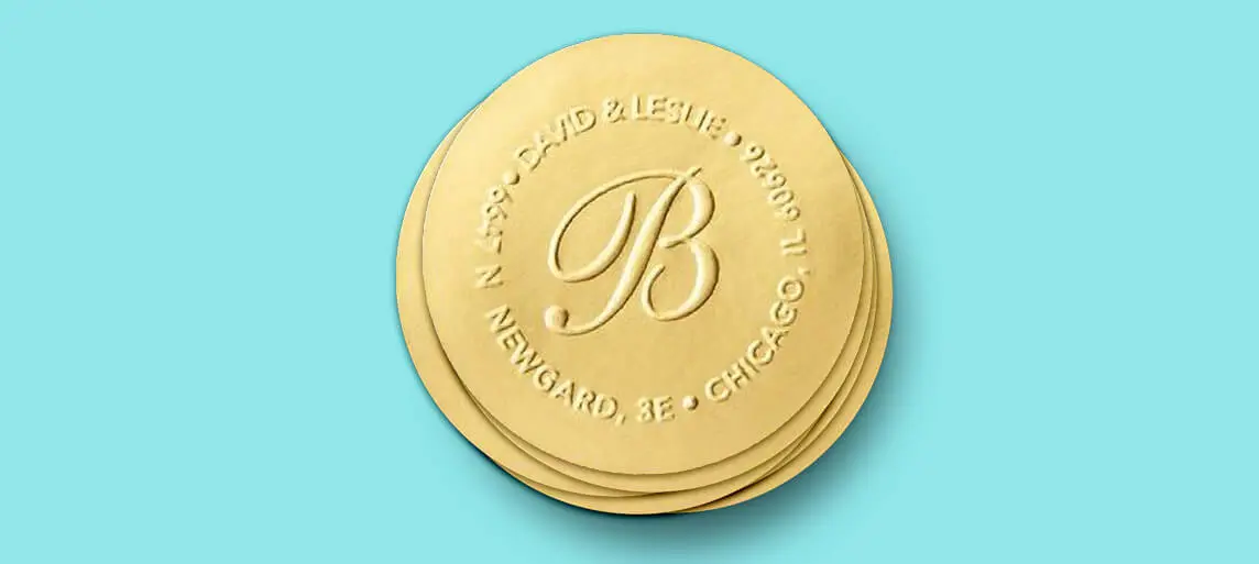 Embossed labels size