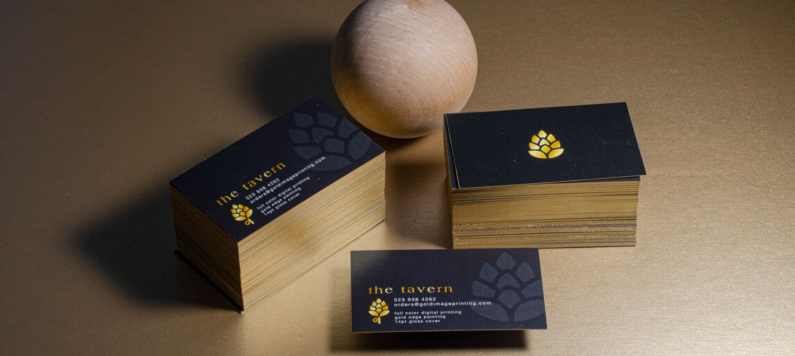Edge Painted Business Cards Gold