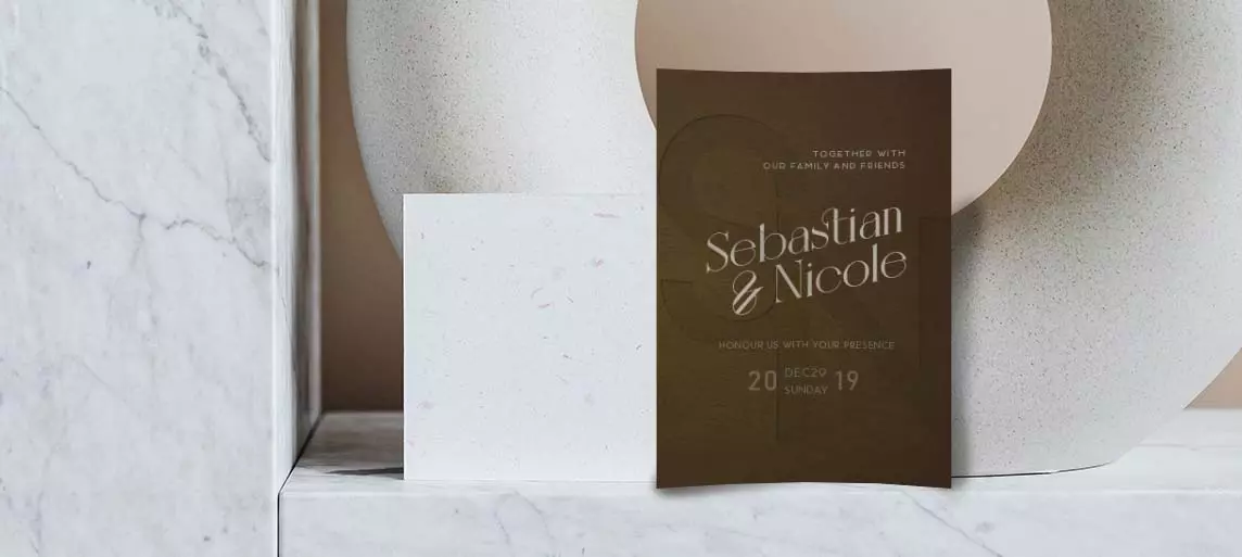 Simply Elegant 5x7 Acrylic Wedding Invitation