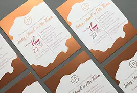 Rose Gold Digital Foil Wedding Invitations