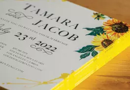 Edge Painted Wedding Invitations