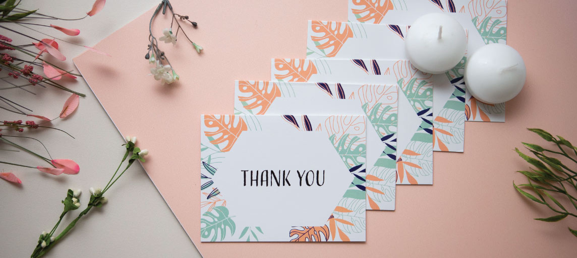 Envelopes Pack #001 Folded Format 10 x Personalised Wedding Thank You Cards 
