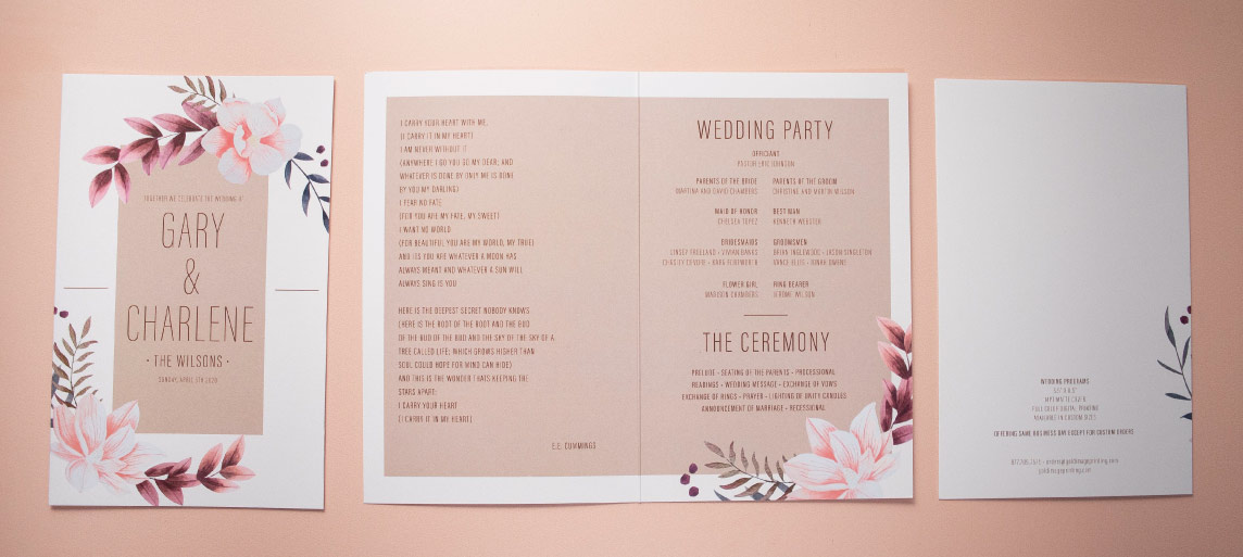 Wedding Program Printing