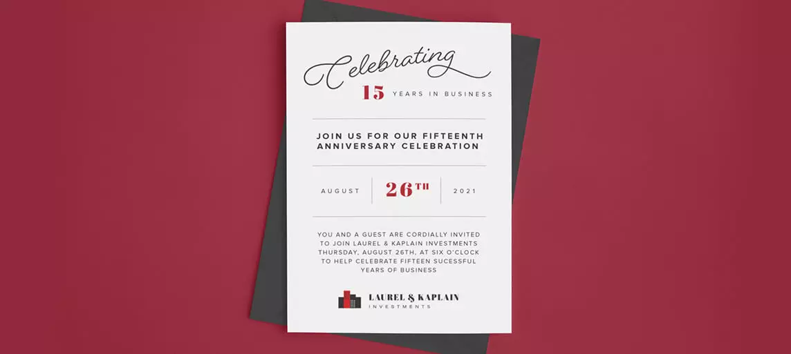 Business Anniversary Invitations Printing