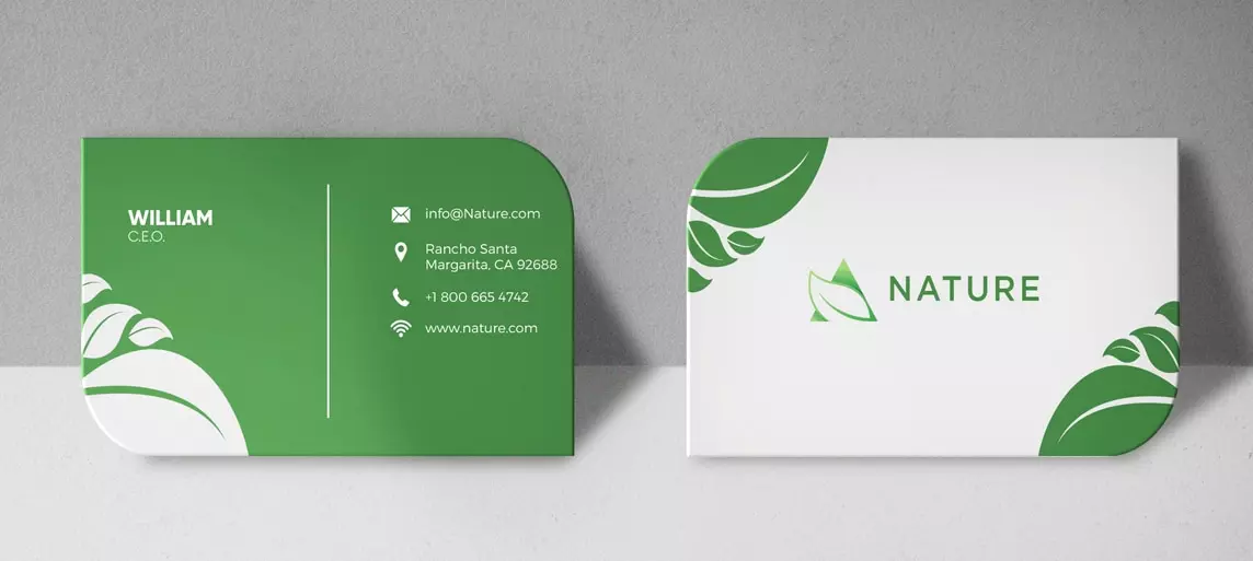 Leaf Shaped Business Cards