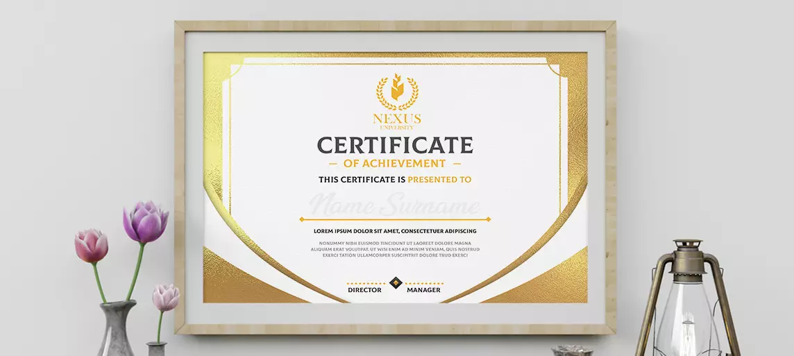 Foil Certificate Paper - Certificate of Achievement - White - 50 per Pack