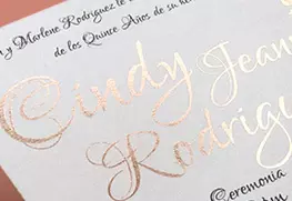 Rose Gold Foil Wedding Invitation