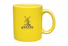 Ceramic custom coffee mug Yellow