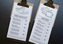 Restaurant Menus Printing