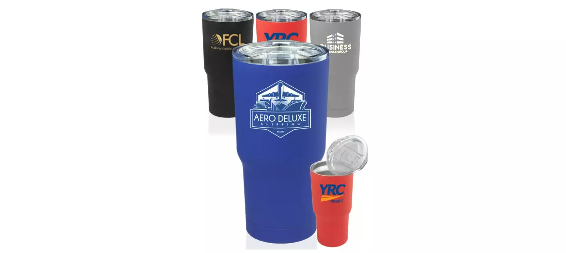 Rubberize stainless steel travel mug