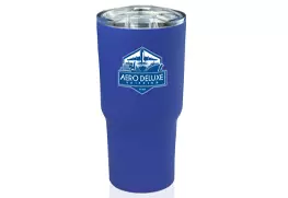 Rubberize stainless steel travel mug blue