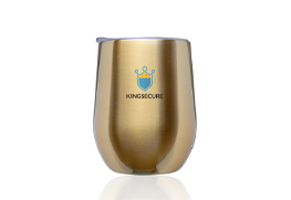 Largo Stemless Wine Glass with Lid gold