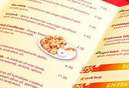 take out menu - (open brochures)