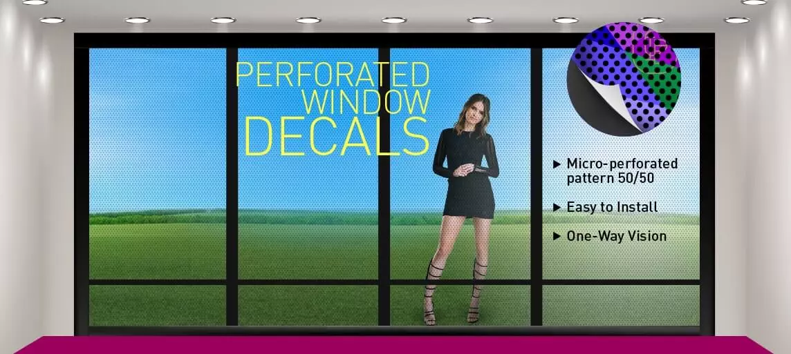 Perforated Window Decal Store front