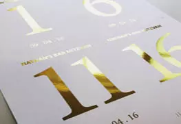 Digital Gold Foil Table Number