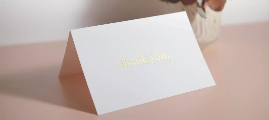 20 Thank You very much - Black Card Stock with Gold Foil Embossed