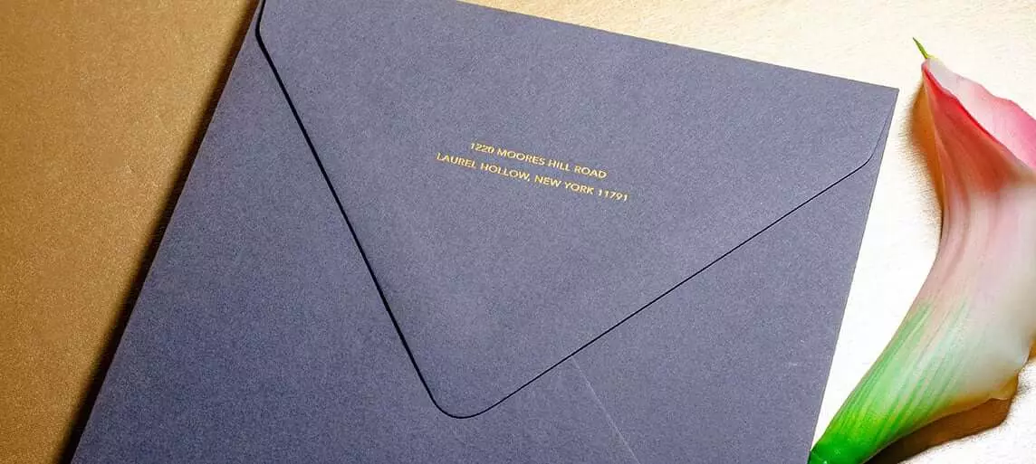 custom gold foil edge fancy paper envelope