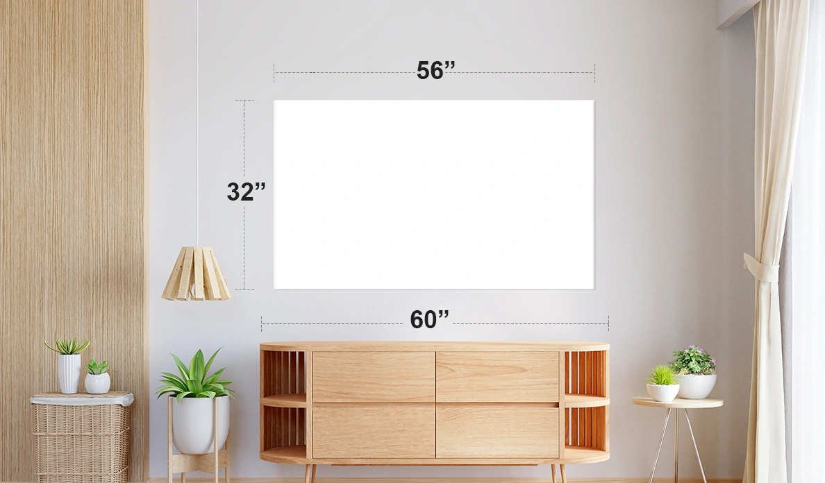 Large Indoor: 56" x 32"