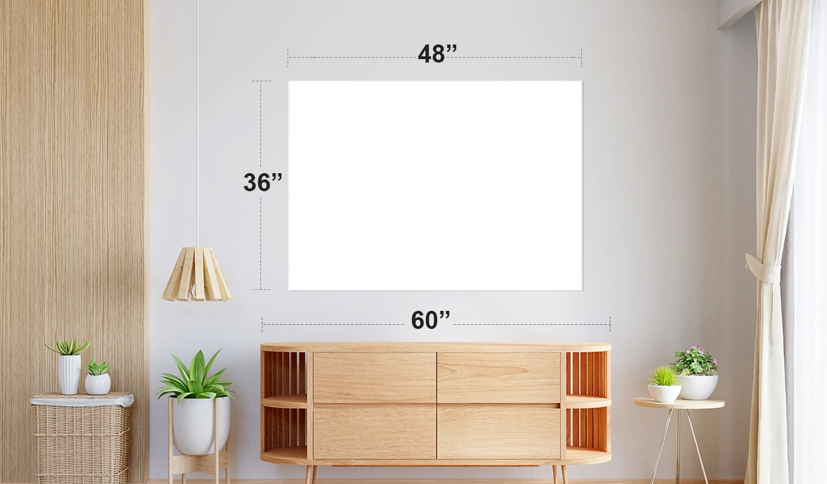 Large Indoor: 48" x 36"