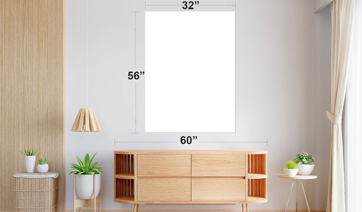 Large Indoor: 32" x 56"