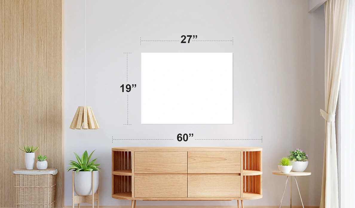 Large Indoor: 27" x 19"