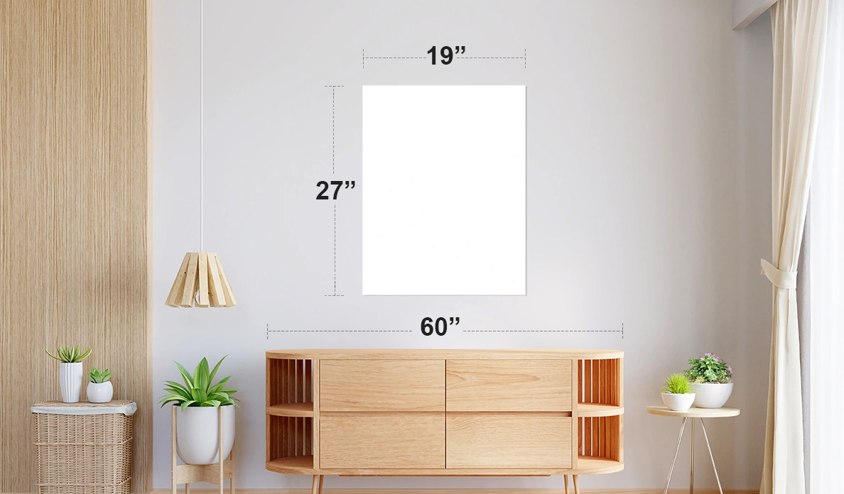 Large Indoor: 19" x 27"